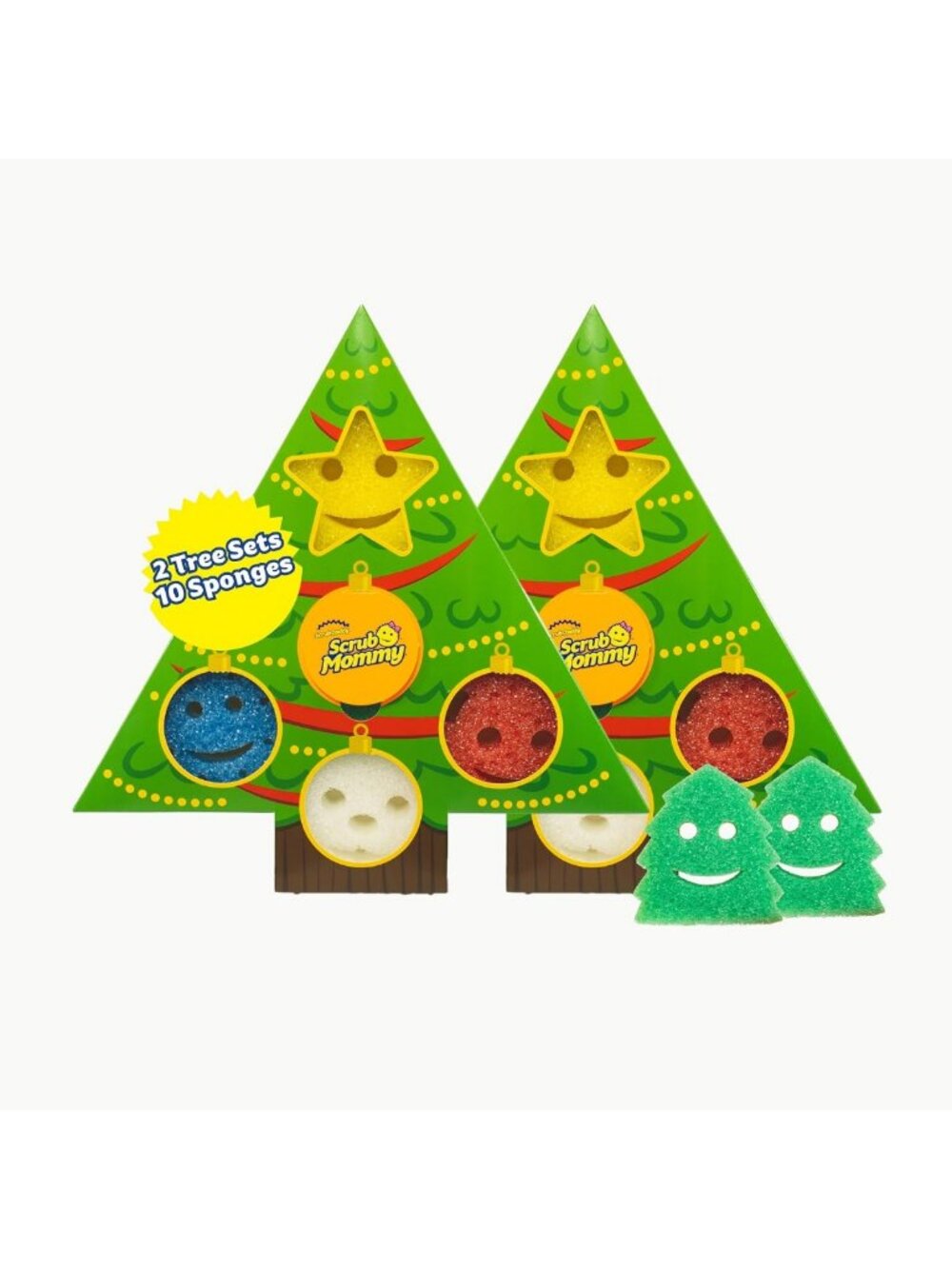 Holiday Cleaning Sponge Gift Set - Non-Scratch Dual-Sided Sponges for Kitchen
